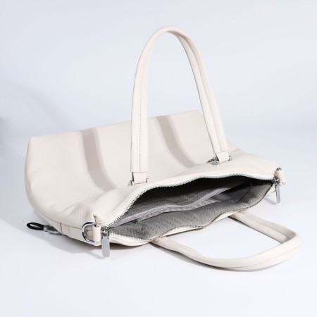 Luggage bag on lightning, 2 outer pockets, beige color-6
