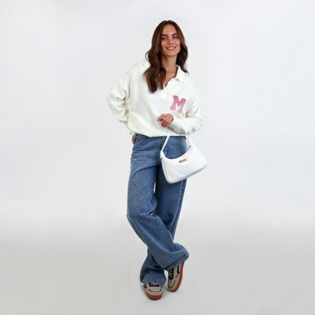 Female bag 25*7*13.5 departure with a zipper, white-9