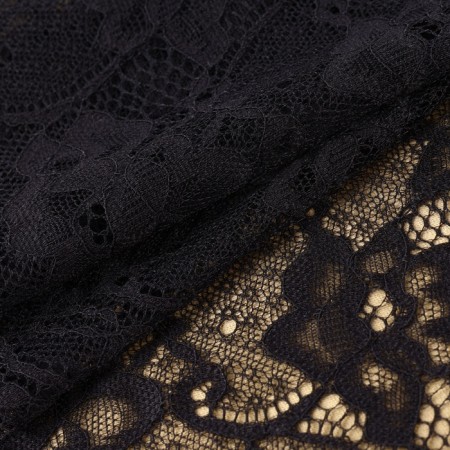 Lace elastic fabric, 220 mm × 2.7 ± 0.5 m, black color-1