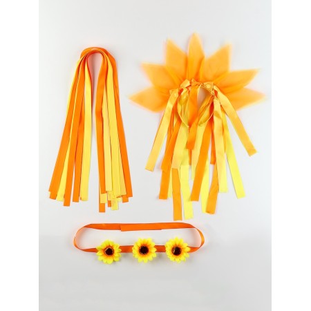 Carnival set "Clear Sun": rim, belt, ribbons, yellow-orange