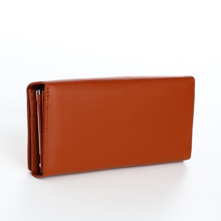 Women's wallet on magnets, brown color-1