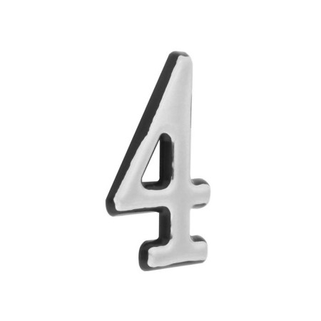 The door number "4" tundra, plastic, chromium color, 1 pc.-3