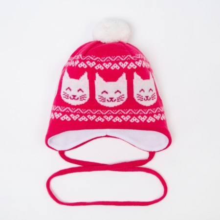 Hat for girls, pink color, size 48-50