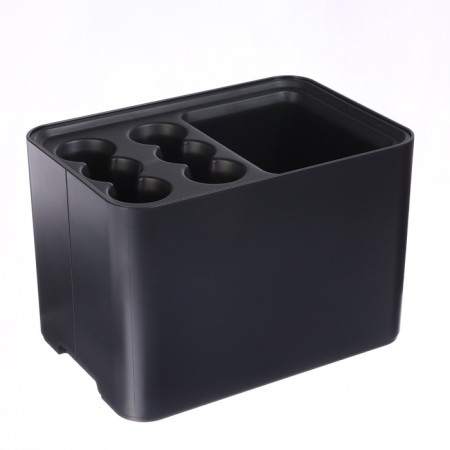 Umbrella stand, plastic, 6 round, 4 square departments, 18 × 18 × 26.5 cm, black-3