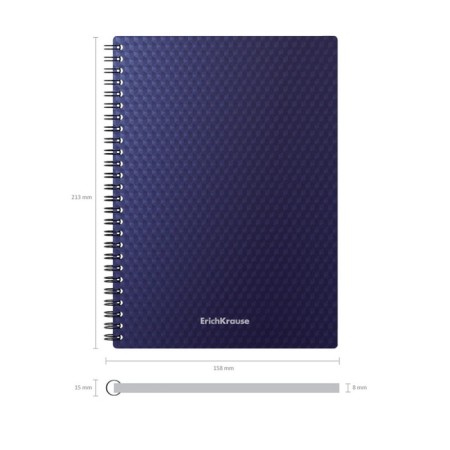 A notebook of 80 sheets in a cage on a spiral Erichkrause Total Blue, a plastic cover, an offset block, whiteness 100%, blue-4