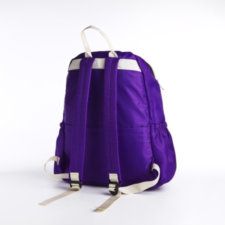 A backpack with a zipper, purple color-1
