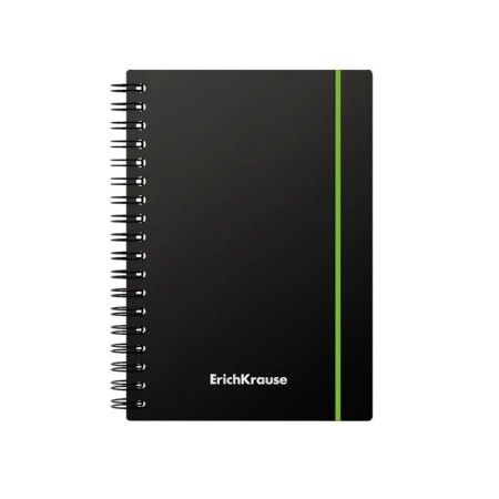 Notebook A6 (120 x 146 mm), 80 sheets in a cage on the crest Erichkrause "Accent", plastic cover, elastic band, OFSET BOLK, Belility 100%, mix-3