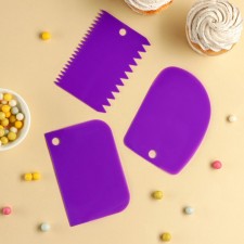Set of confectionery spatulas 3 objects 12x8 cm color purple color