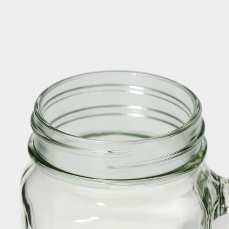 Bank Glass Daula "Kotik", 450 ml, 10 × 7.5 × 13 cm, with a handle, a lid and a tube-3