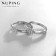 Hooping earrings Xuping Bliss, white color in silver, d = 2 cm