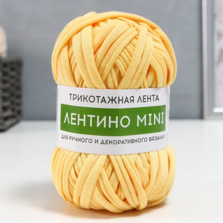 Knitted yarn 100% cotton "Lentino mini" 100 g 40 m color 01 light yellow