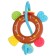 The rattle "Sweets: Donut", with elastic elements, color mix, crush me