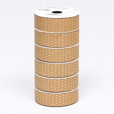 Ribbon for decor and gifts Kraft with stars "Star" 2cm x 5 m-3