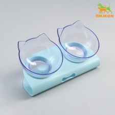 Plastic bowls on a turquoise stand 26 x 14 x 12 cm transparent