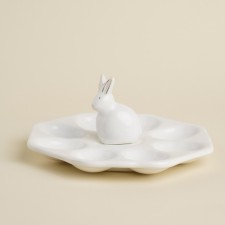 Ceramic Ceramic Sl Home stand “Easter rabbits”, 19 × 9 cm, 8 cells, white color