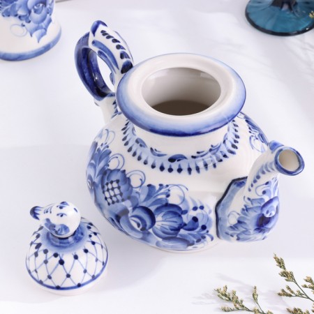 Teapot "Sparrow", 26 x 21 cm, gzhel-3
