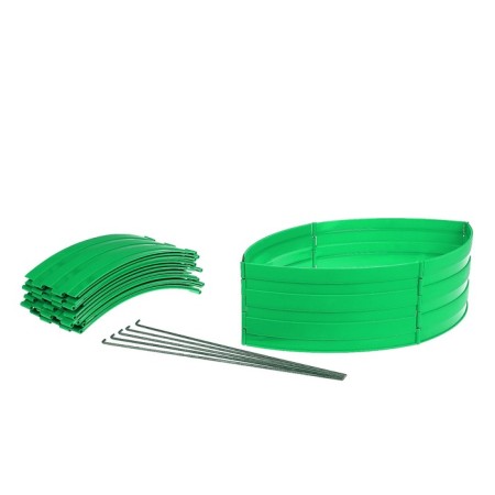 Plastic flowerbed, 15 × 540 cm, 18 sections, green, "designer"-1