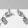 Hanging earrings with rhinestones "Listopad", white color in silver, 9 cm
