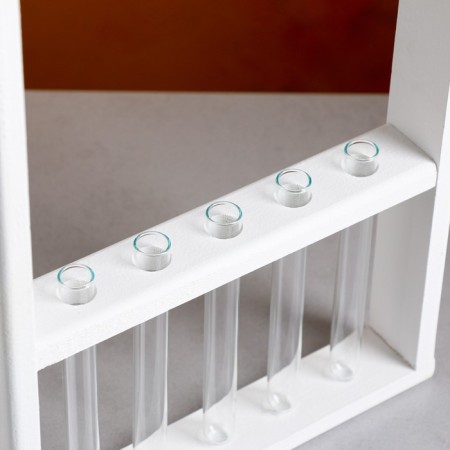 Kashpo wooden 26 × 5 × 40 cm with 5 flasks 15 cm "Extra Slim frame", white give beautifully-4