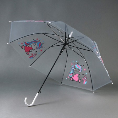 Umbrella children's "Unicorn" semi -automatic transparent, d = 90cm-4
