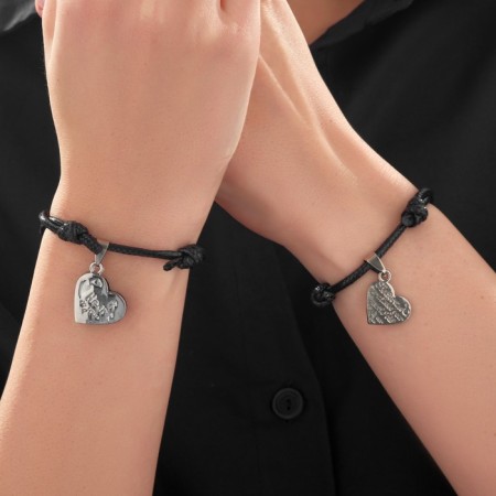 Bracelets "Demetrons" heart, black color, l = 12.5 cm-2
