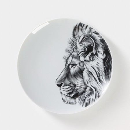 Porcelain plate "Leo", d = 24 cm, white