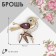 Brooch "Bird" is magical, the color of the rainbow-violet in gold