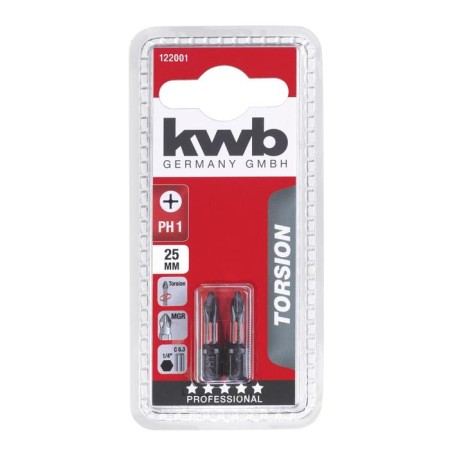 Bit KWB Torsion, PH1, 25 mm, 2 pcs-1