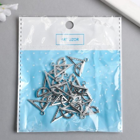 Decor metal for creativity "line" silver 8396 1.8x2.4 cm-3