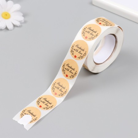 Sticker Paper "Crafts. VETs. Made with love" D = 2.5 cm 500 pcs in a roll 3x6.5x6.5 cm-3