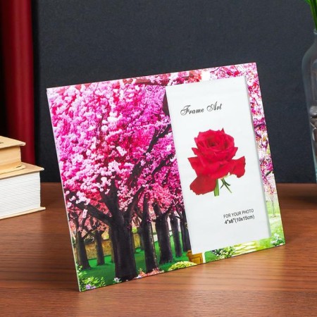 Photo frame Glass 10x15 cm "Blooming Alley" Double convex pattern 17x22 cm-1