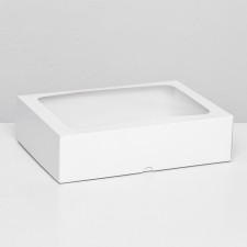 The box is folding, the lid is, with the window, white, 25 x 18 x 6.5 cm,