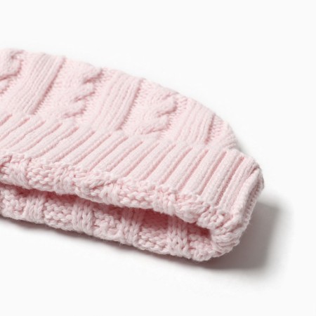 Knitted set (jumper, trousers, hat), pink color, height 62 cm-9