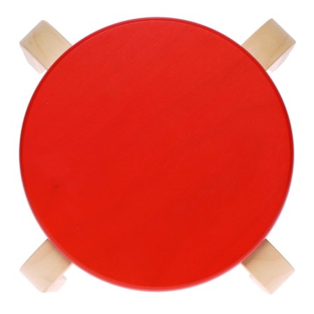 Stool "chamomile", red color, transparent varnish-1