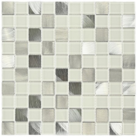 Glass mosaic Bonaparte Titan Silver, 318x318x4 mm
