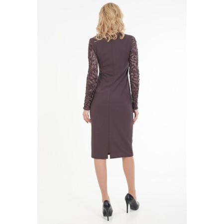 Women's dress, size 42, brown color-1