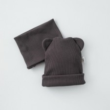 Kinderlitto Piccolino Kinderlitto kit, 2 subjects: hat, snood, age 1-2 years old, color graphite