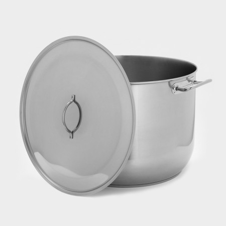 The pan is whole, 50 l, d = 45 cm, the capsule bottom, with a heat distribution layer, a metal cover-2