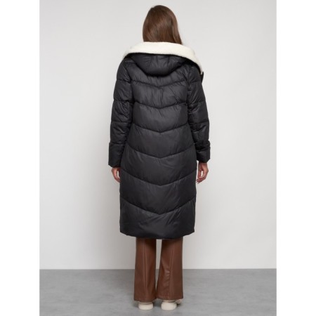 Coat insulated winter female, size 48, black color-24