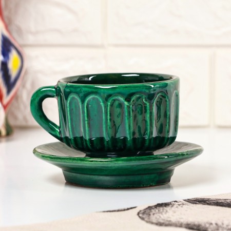Tea couple Rishtan ceramics, 200 ml, green-2
