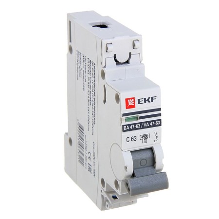 Automatic circuit breaker EKF Proxima, 1P, modular, 63 A