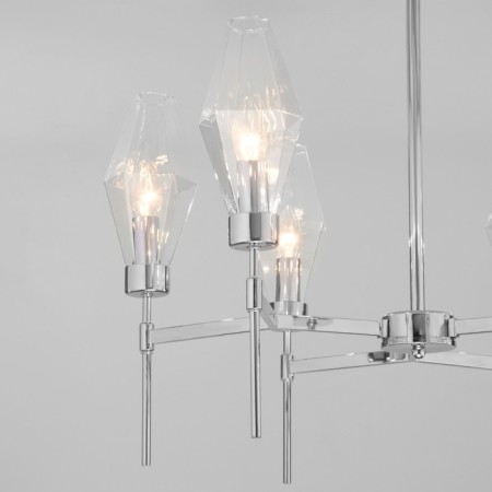 EUROSVET PRISM ceiling lamp 60143/6, E14, 6x60W, 700x700x680 mm, chromium color-1