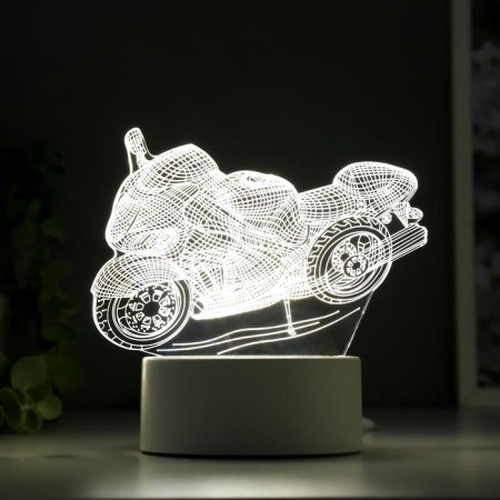 Lamp "Racing Motorcycle" LED white from the network 9.5x16x14 cm Risalux-2
