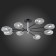 Ceiling EVOLUCE lamp. Sle155512-08. Gloa. 8x40 watts, E14, 84x84x22 cm, black color, chrome