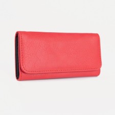Women's wallet on the button, red color