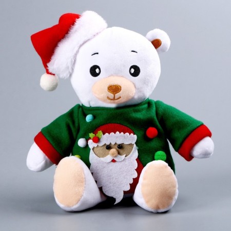 Soft toy "Bear Lappy" New Year, in a green jacket