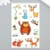 Tattoo on the body phosphorus color "Funny animals" 7.5x12 cm