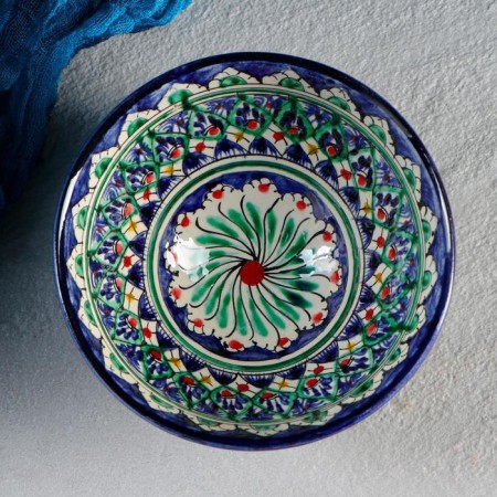 Rishtan ceramics "Patterns" 15 cm, small, mix-4