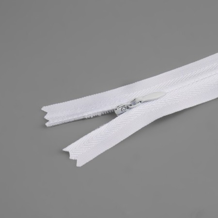 Lightning secret, No. 3, non -income, automatic lock, cotton, 60 cm, white color-1