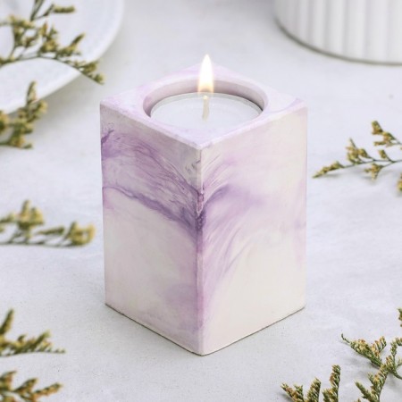 Square Square from gypsum, 5x8cm, marble with purple strips